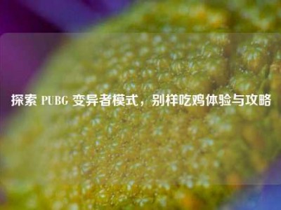 探索 PUBG 变异者模式，别样吃鸡体验与攻略