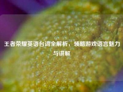 王者荣耀英语台词全解析，领略游戏语言魅力与讲解