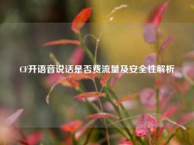 CF开语音说话是否费流量及安全性解析