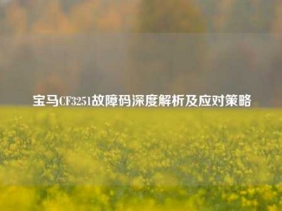 宝马CF3251故障码深度解析及应对策略