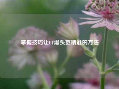 掌握技巧让CF爆头更精准的     