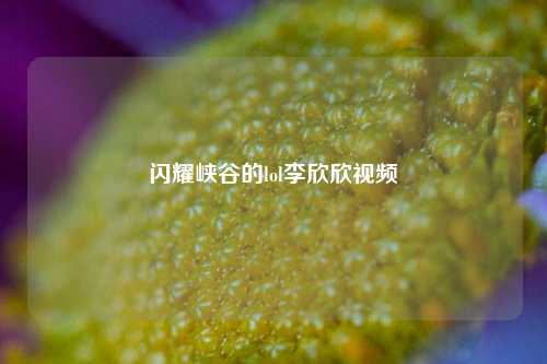 闪耀峡谷的lol李欣欣视频