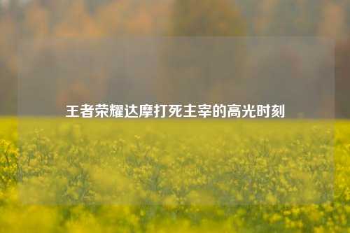 王者荣耀达摩打死主宰的高光时刻