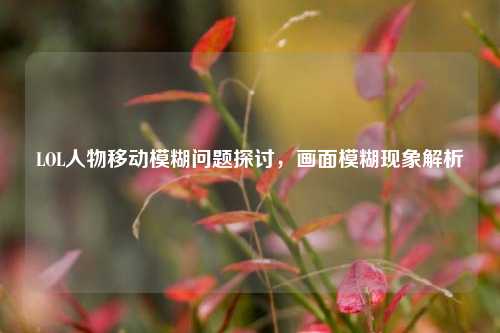 LOL人物移动模糊问题探讨,画面模糊现象解析