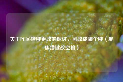 关于PUBG蹲键更改的探讨，可改成哪个键（聚焦蹲键改空格）